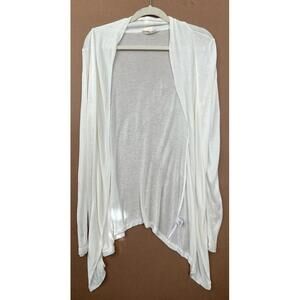 Zenana Outfitters Lightweight Open Front Cardigan – White, Size S